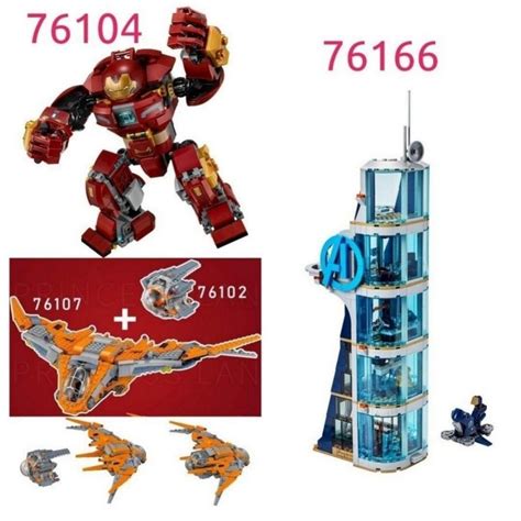 Lego 76104 76102 76107 76166 Marvel Hulkbuster Benatar Avengers Tower ...