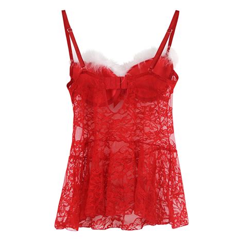 Sexy Red Lace Babydoll Lingerie Xt