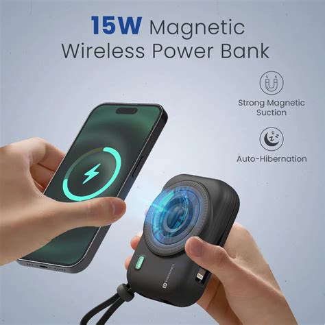 Portronics Power Shutter 10000mah 15W Wireless Charging Magnetic Power ...