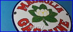 Vintage Magnolia Gasoline Sign Gas Motor Oil Pump Plate Porcelain Sign