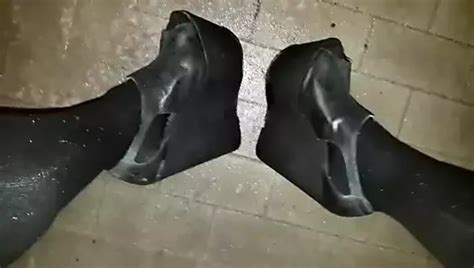 A Walk In Very High Wedges And Latex Leggings Polish Shemale High Heels Porn XHamster