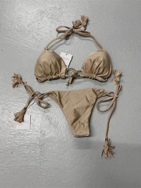 Lucian Bikini Gold Neu Mit Etikett Gr S M Brazilian Triangel Neu Und