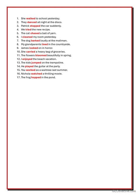 Past Simple Regular Verbs 1