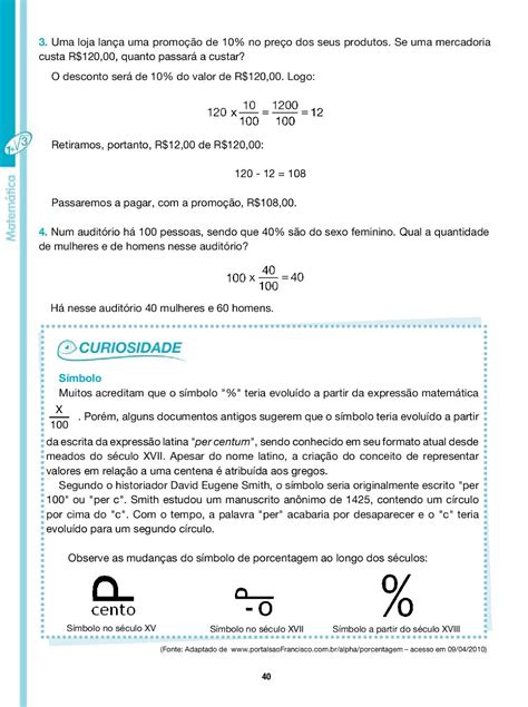 Problemas De Porcentagem 6 Ano
