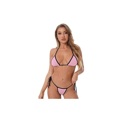 Dpois Micro Bikini Sexy Hot Mare Reggiseno Bra Perizoma G String Slip Da Bagno Completini Sexy