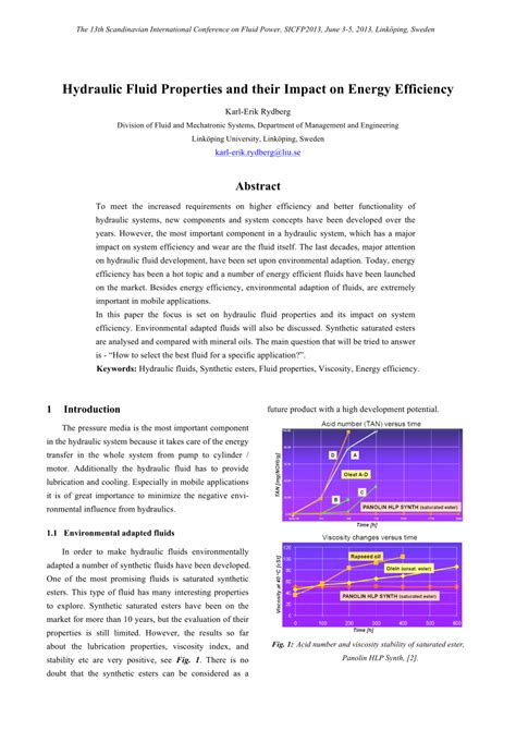 (PDF) Hydraulic Fluid Properties and their Impact on Energy Efficiency