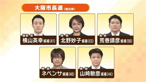 「大阪の新たなリーダー」は誰に？府知事選は現職に新人5人が挑む構図 市長選は候補者5人全員が新人 投開票は4月9日（日）【大阪ダブル選