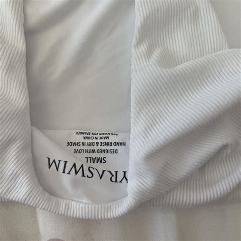 Myra Swim Top Ribbed Bikini Size Small White Depop