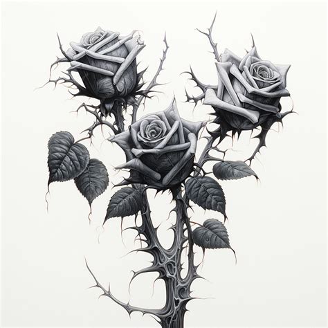 Premium Photo A Hand Draw Black And White Rose White Background