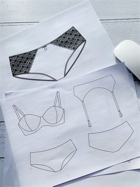 Digital Bikini Brief Technical Drawing Ai File Etsy