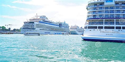Cruise Ships In The Port Of Venice Editorial Stock Image Image Of