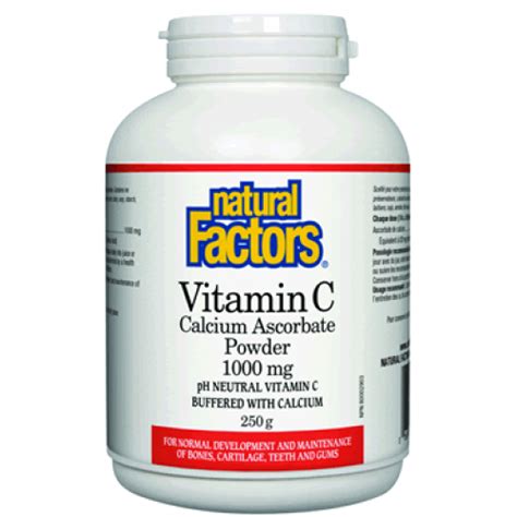 [내추럴 팩터스] 비타민c 파우더 Natural Factors Vitamin C Calcium Ascorbate 1000mg 250g Powder 해피 내추럴