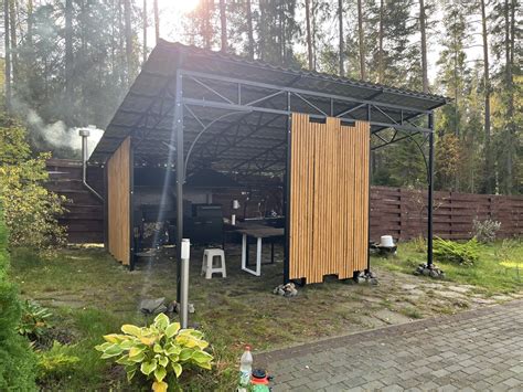 Мангальная зона односкатная - в СПб