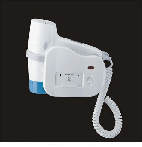 Hot Hotel White Wall Mounted Hair Dryer With Shaver Socket China Wall Mounted Hair Dryer And
