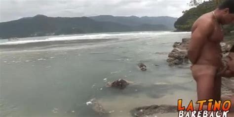 Two Horny Brazilians Enjoying Fucking Bareback On The Beach Dark Skin