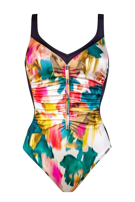 Charmline True Bloom Badpak Black White Flowers Elegance Lingerie