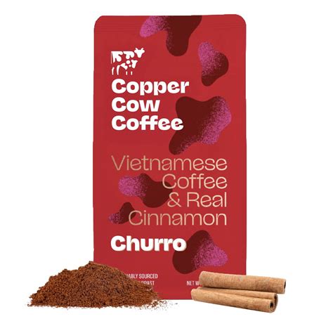 Copper Cow Vietnamese Ground Coffee 10 OZ Dark Roast with Real Cinnamon
