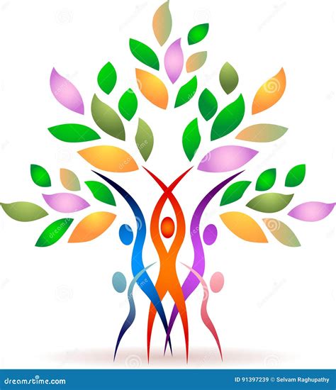 Boommensen vector illustratie. Illustration of samenwerken - 91397239