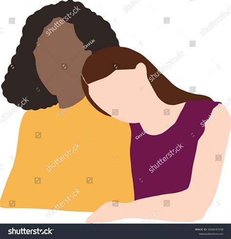 Lesbian Couple Hugging Vector Lgbt Pride Stock Vector Royalty Free Shutterstock