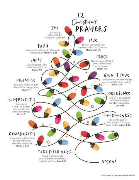 Free Printable Christmas Prayer