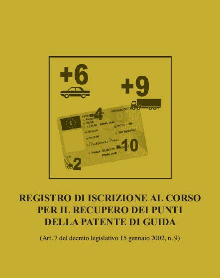 Registro Di Iscrizione Al Corso Di Recupero Punti Patente Di Guida O