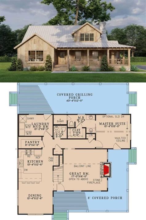 Rustic 3 Bedroom Two Story Country Home With Loft And Wraparound Porch