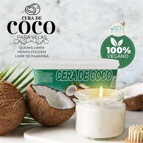 Cera De Coco Vegetal Para Velas Solven Pote Atr Ess Ncias