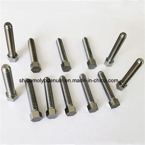 99 95 Pure Hexagon Head Molybdenum Bolts China Molybdenum Bolts And