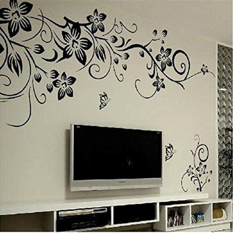 ZGY Wandtattoos Wandsticker elegant Schwarze schöne Blumen Pflanzen