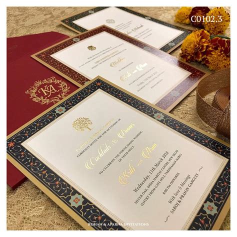 Rohan Aparna Invitations Indian Wedding Invitation Cards Luxury