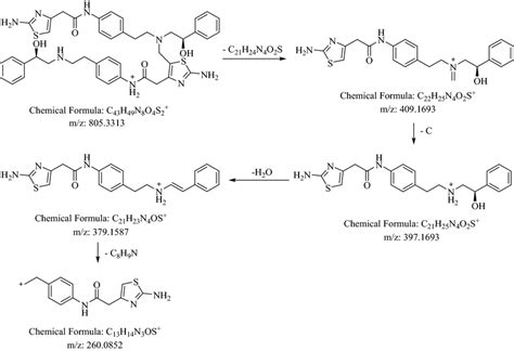 Proposed Fragmentation Pathway Of The Mirabegron Dimer Impurity