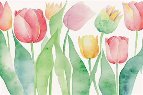 Hand-drawn watercolor tulips 17023166 Vector Art at Vecteezy