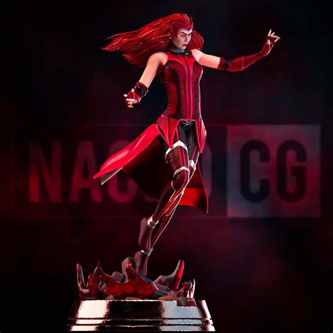 Stl File Wanda Scarlet Witch Statue 🧙‍♀️・3d Print Model To Download・cults