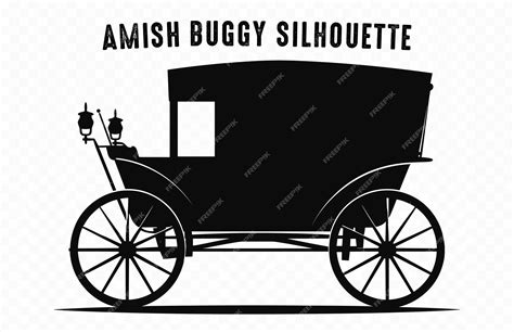 Premium Vector Amish Buggy Vector Black Silhouette Isolated On A