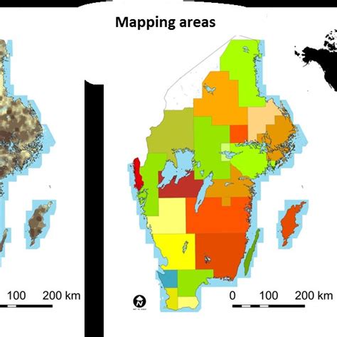 Maps Of Southern Sweden Displaying Soil Sample Density And Mapping