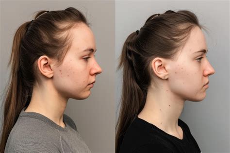 Amateur High Angle Side View Of 25YearOld Womans Hair Growth Treatment Before And After