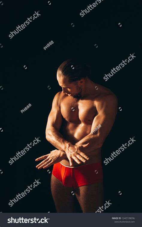 Sexy Santa Man Naked On Black Stock Photo 1242139036 Shutterstock