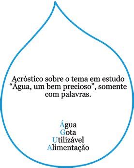 Acróstico Com A Palavra Água - O que é um acróstico? Como o acróstico pode ser utilizado em sala de ...