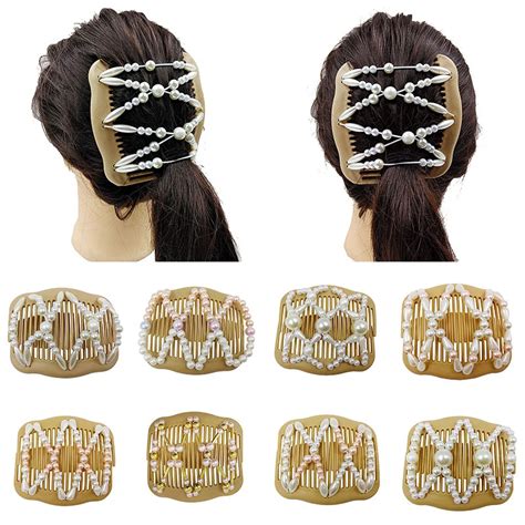 Pince Barrette Pince Cheveux Lastique En Perles Pour Femmes