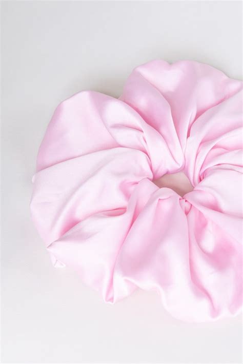 Upcycled Large Silky Satin Scrunchie In Pink Identity Lingerie