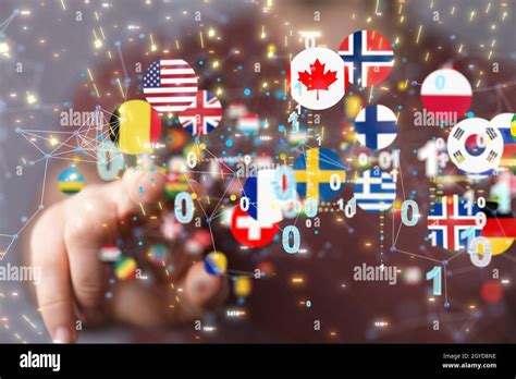 Conceptual Wallpaper With Floating Flags Stock Photo Alamy