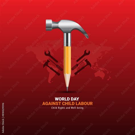Child Labor Vector Child Labor Poster World Day Against Child Labor