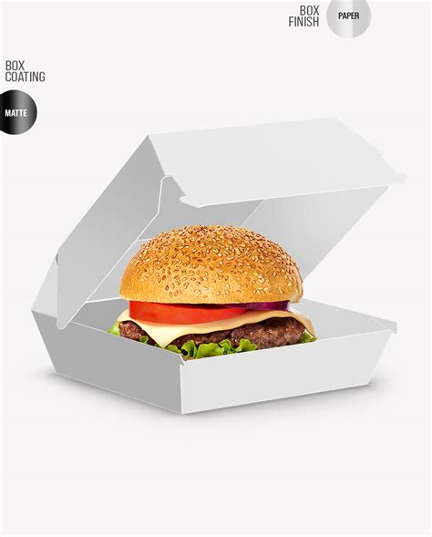 Paper Burger Box Mockup Matte Blue Mockups