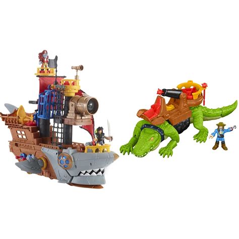 Buy Imaginext Pirate Ship Playset With Shark Bite Action And Pirate Hook