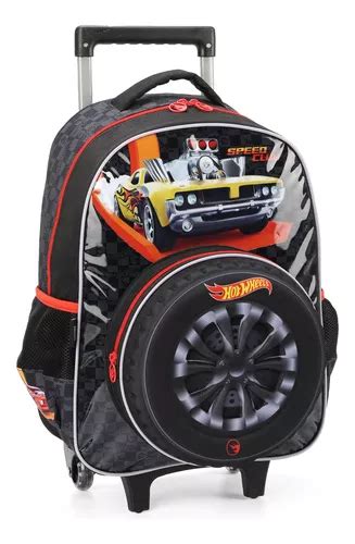 Mochila De Rodinha Escolar Menino Bolsa Original Hot Wheels Frete grátis