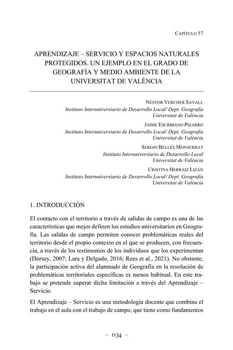 Pdf Aprendizaje Servicio Y Espacios Naturales Protegidos Un Ejemplo