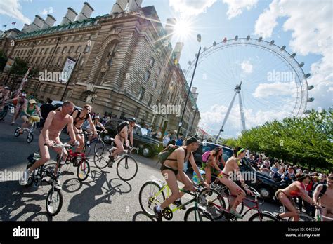 The London Leg Of The World Naked Cycle Ride Starts In Hyde Park And Then Winds Through Central