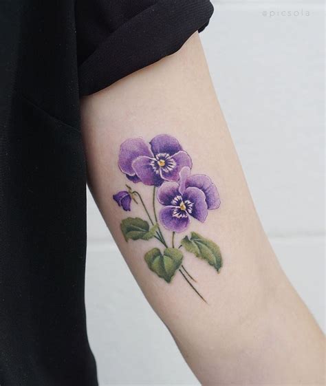 Violet Flower Tattoo Watercolor