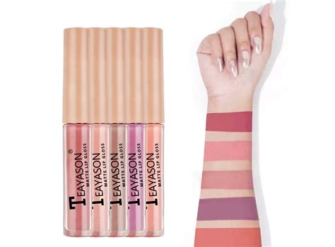 Pieces Matte Lipstick Set Lip Glaze Lip Gloss Liquid Lipstick Non Stick Cup Nude Gift Makeup