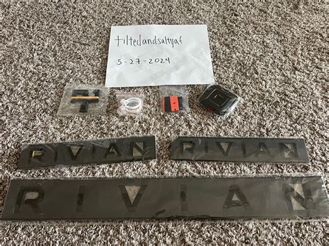 California Fs Satin Black Emblems For Rivian R1t Black With Yellow